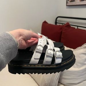 Dr. Martens Blaire Leather Slide Sandals - White